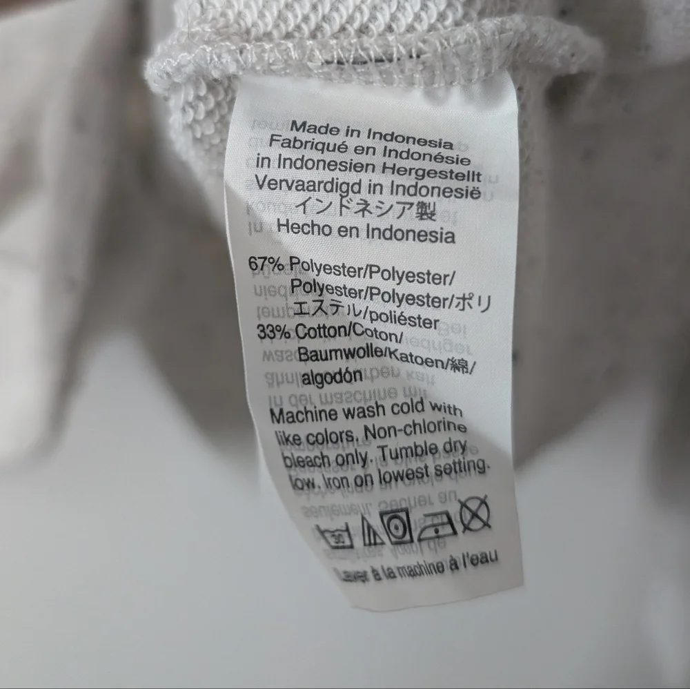 Madewell Turtleneck Sweatshirt‎ Cropped Raw Hem Long Sleeves